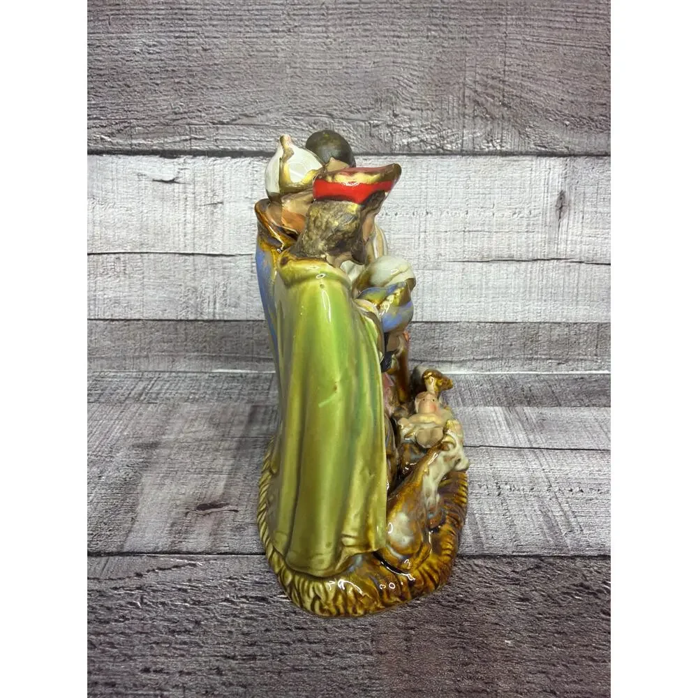 Vintage Porcelain Nativity Scene One Piece 7 1/2” x 8” Christmas Decoration Gift